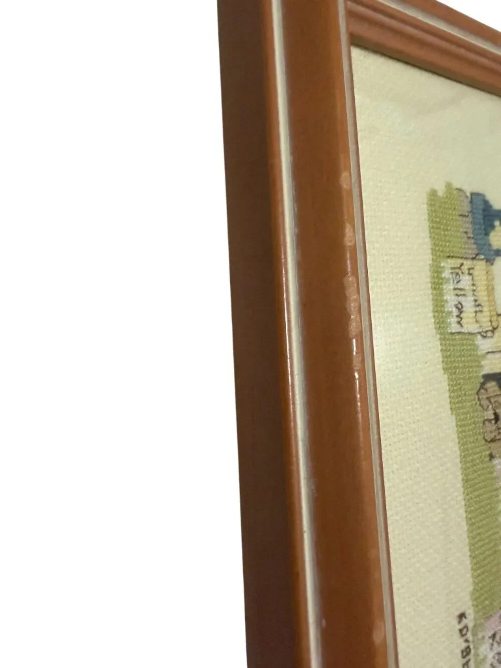 Peace Amid The Storms Framed Cross Stitch Art 1988 Precious Moments Handmade